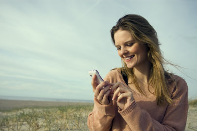 woman using cellphone